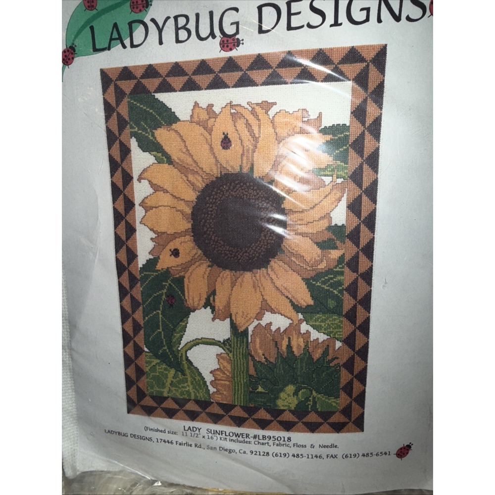 Ladybug Designs Lady Sunflower‎ Cross Stitch Kit - Picture 2 of 4
